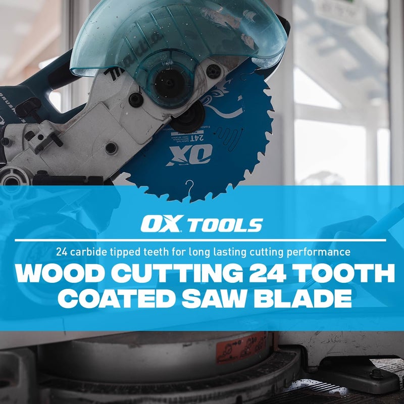 OX Pro 7 1/4 inch Circular Saw Blade for Wood Cutting - 24-Tooth Coated Saw Blade 10 Pack - Image 2